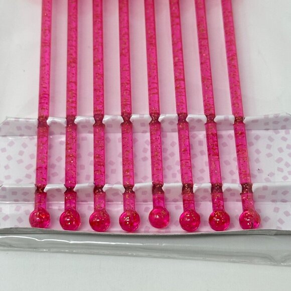 Hot Pink Love Glitter Drink Stirrers Swizzlers  2 Packs Valentine Bar Cart Decor - Picture 5 of 10